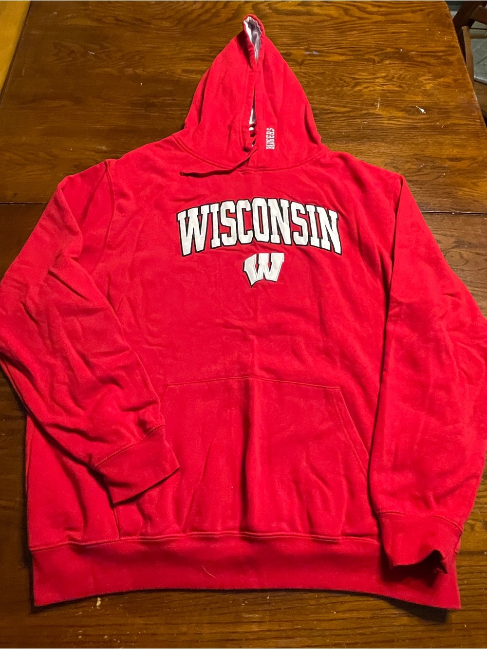 Wisconsin hoodie mens 3X red